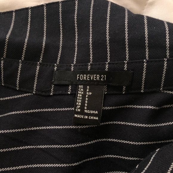 Forever 21 Black White Striped Lace Up Tie Dress - Picture 4 of 4